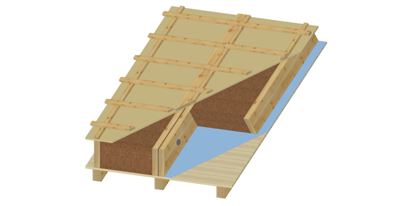 Sichtdachstuhl mit Querbaukehle