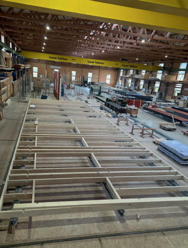 Ständerwerk (Foto: Bauer Holzbau)